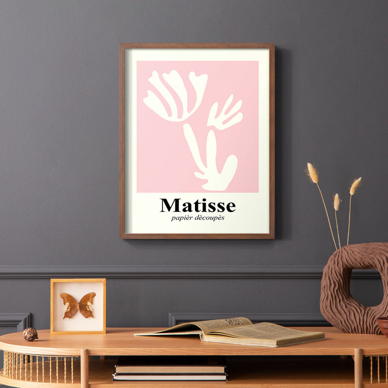 Matisse CCCLIV Framed Print - Solid Wood, Brown, 14" H x 11" W