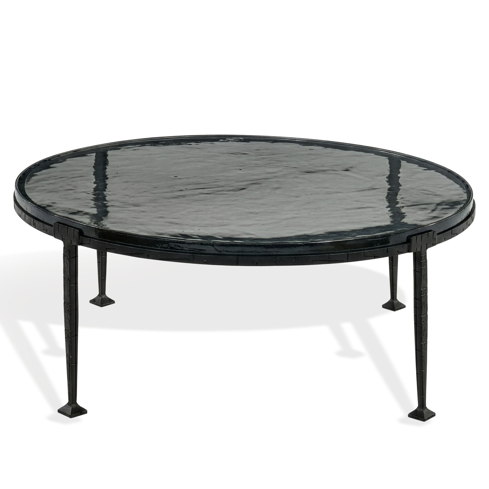 Castino 36" Glass Coffee Table, Smoked Glass / Black