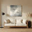 Aquarelle abstraite 28, art mural gris en métal-1277648668