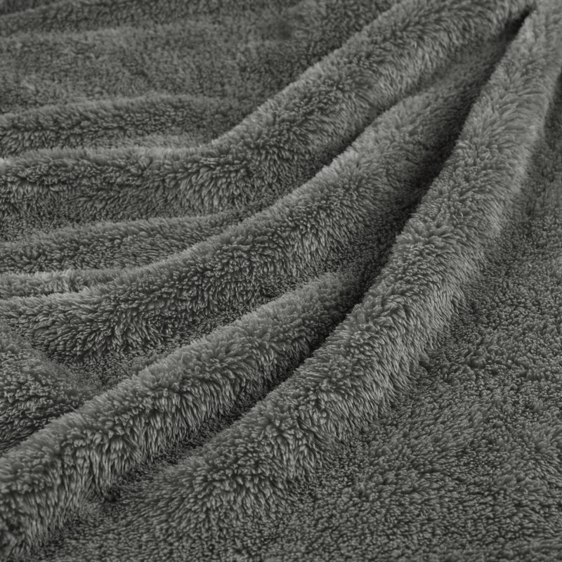 Charcoal Reversible Fleece Throw Blanket