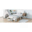 Lit plateforme double en métal avec tablettes de rangement à deux niveaux-217508412-217508419
