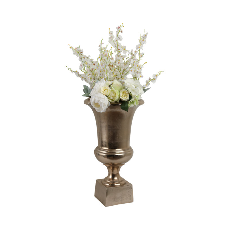 Kenosha Handmade Aluminum Floor Vase, Gold
