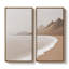 Grand ensemble d'art mural sur toile encadrée - Paysage de montagne côtière, impressions neutres de bord de mer beige et brun 60 po x 30 po x 2 pièces-155985637-155985632