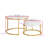 Round Nesting Coffee Table Set Of 2, Modern Side End Tables With Marble Pattern And Metal Frame, Modern Coffee Table With Hidden Compartment For Living Room, Apartment, Office-109723231