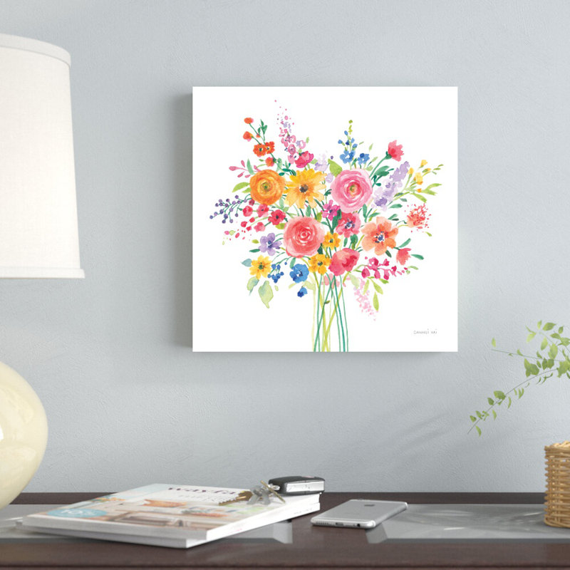 «Sunshine Flowers» par Danhui Nai - impression, H 12 po x l 12 po, Toile tendue, Sans cadre