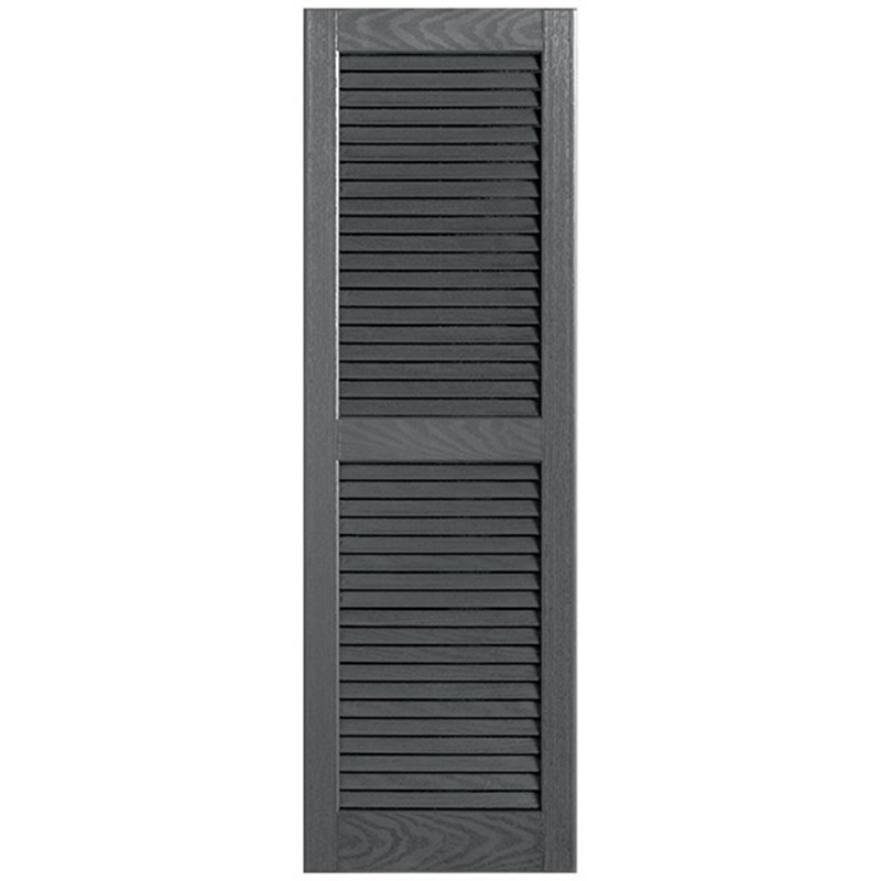 Paire de volets à persiennes droites, Gris, 12 po, 44 po