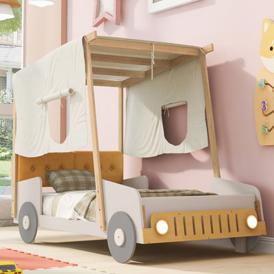 Wood  Car Bed With Pillow