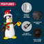 Décoration de Noël gonflable pingouin 5 pi avec DEL intégrées