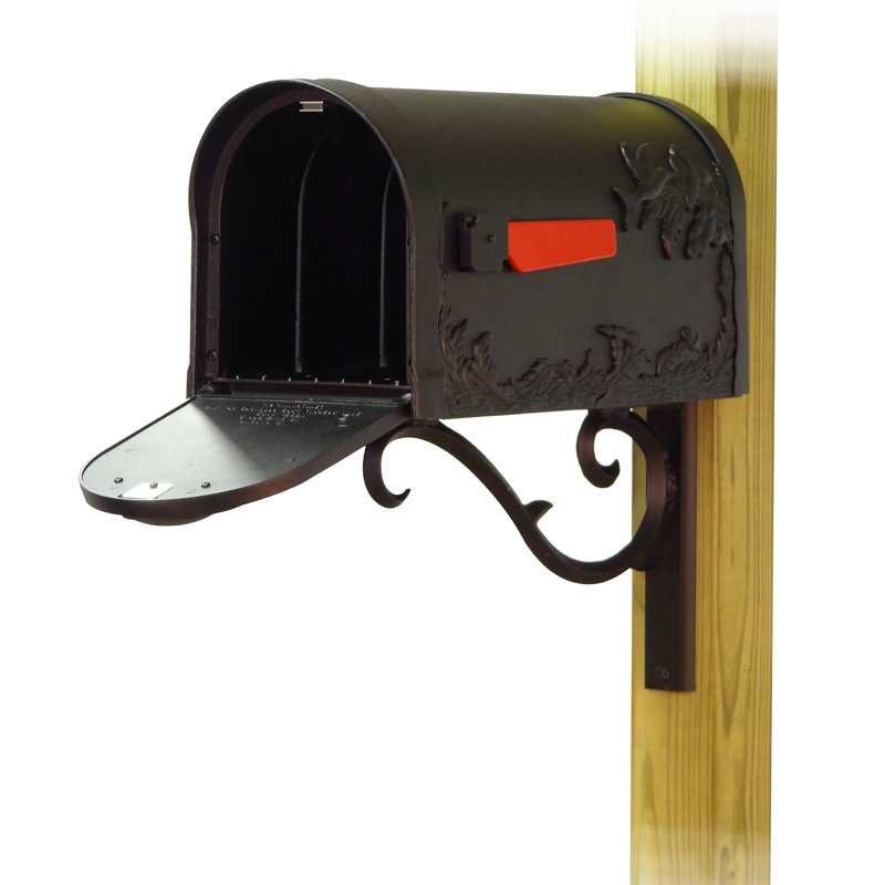 Hummingbird Aluminum Post Mounted Mailbox