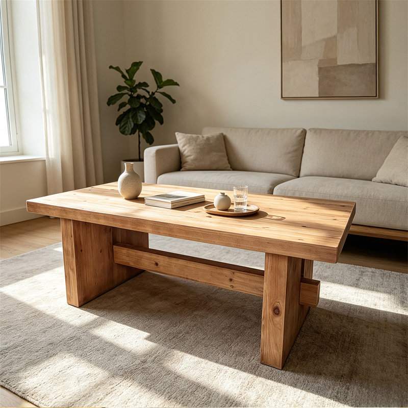 Table basse en bois massif avec dimensions personnalisables
