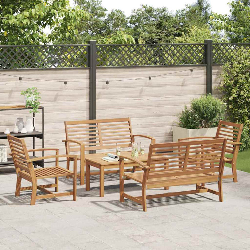 45cm Wide Straight Teak Patio Sectional Set