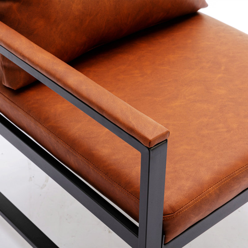 Faux Leather Armchair, Orange PU