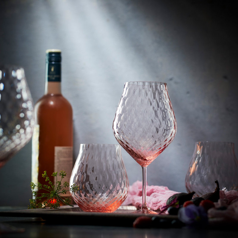 Phoebe Crystal Red Wine Glass, Rose