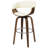 Solid Swivel Bar Stool With Walnut Base And Design Features Elegant Back Support Footrest Pad