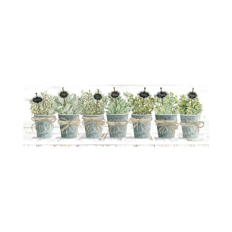 Herbes dans une rangée - Giclée sur toile tendue avec châssis, H 12 po x l 36 po