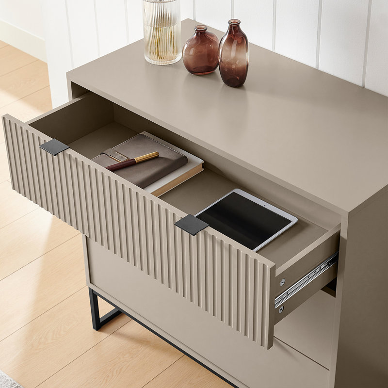 78cm W 3 - Drawer Chest of Drawers, Beige