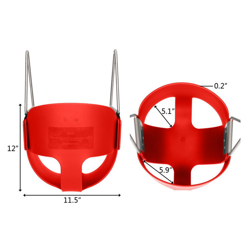 Winado Rubber Bucket Swing Swing Seat with Mounting Hangers and Chains, Red