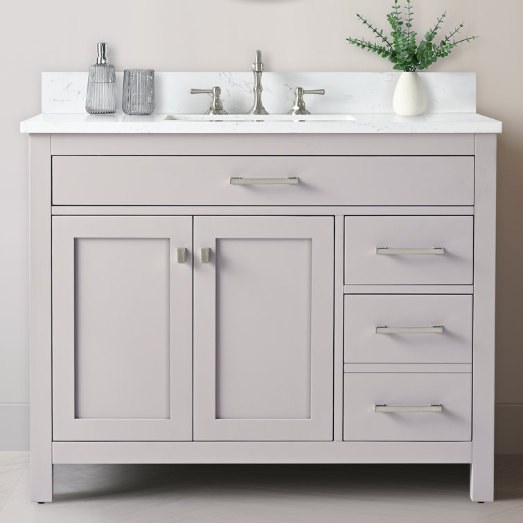 Ajhane 42'' Single Bathroom Vanity with Engineered Stone Top