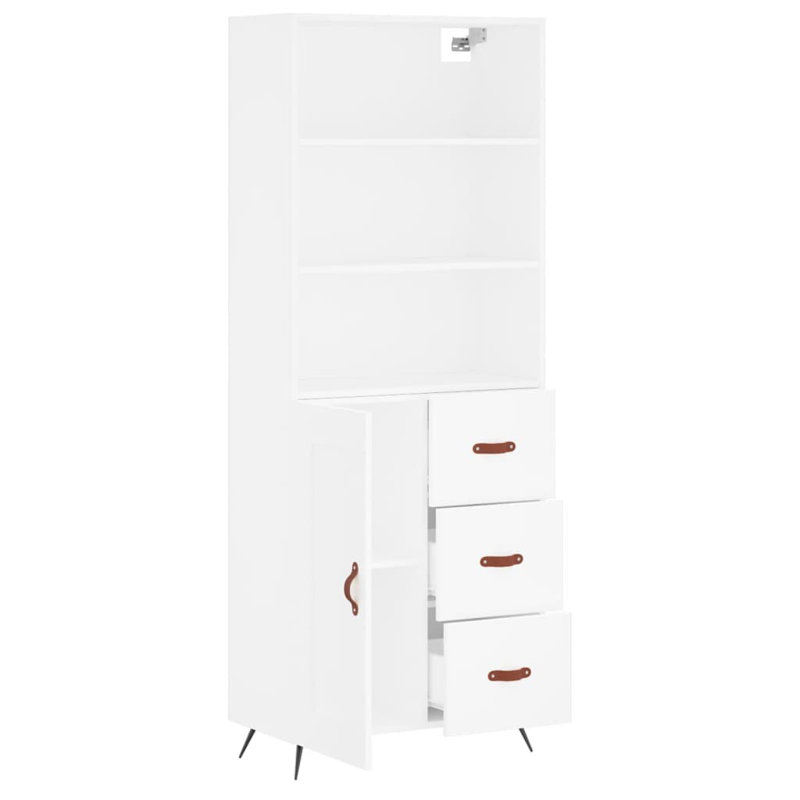 Glausen 69.5cm Wide 3 Drawer Highboard, White