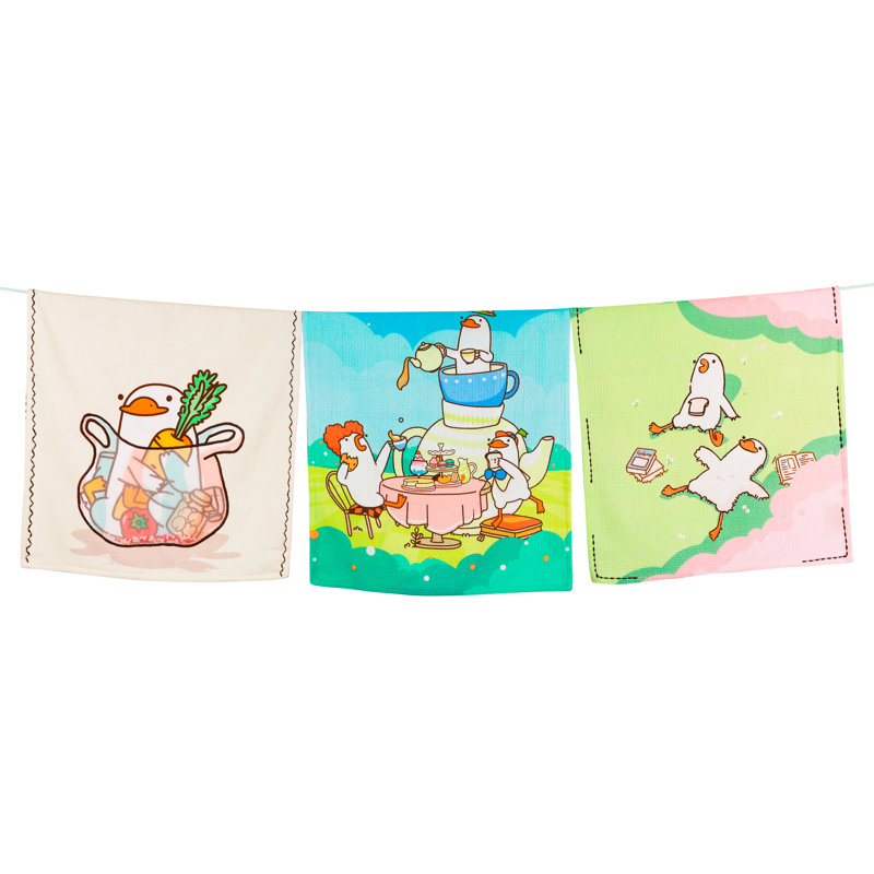 The Gaggle of Geese Artisan Kitchen Tea Towel Set of 3