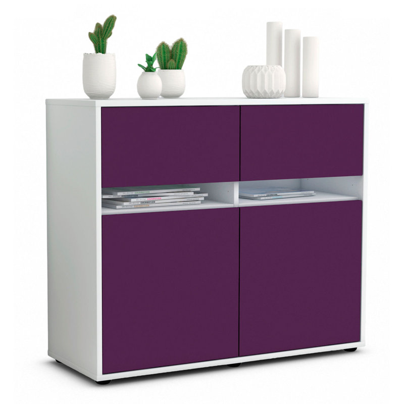 Racine 92cm Sideboard, White/Purple