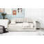 Lit de jour rembourré avec rangement sous le lit, pleine grandeur en blanc - Lit simple et plateforme pour une utilisation quotidienne Chambre confortable et polyvalente-1407131030