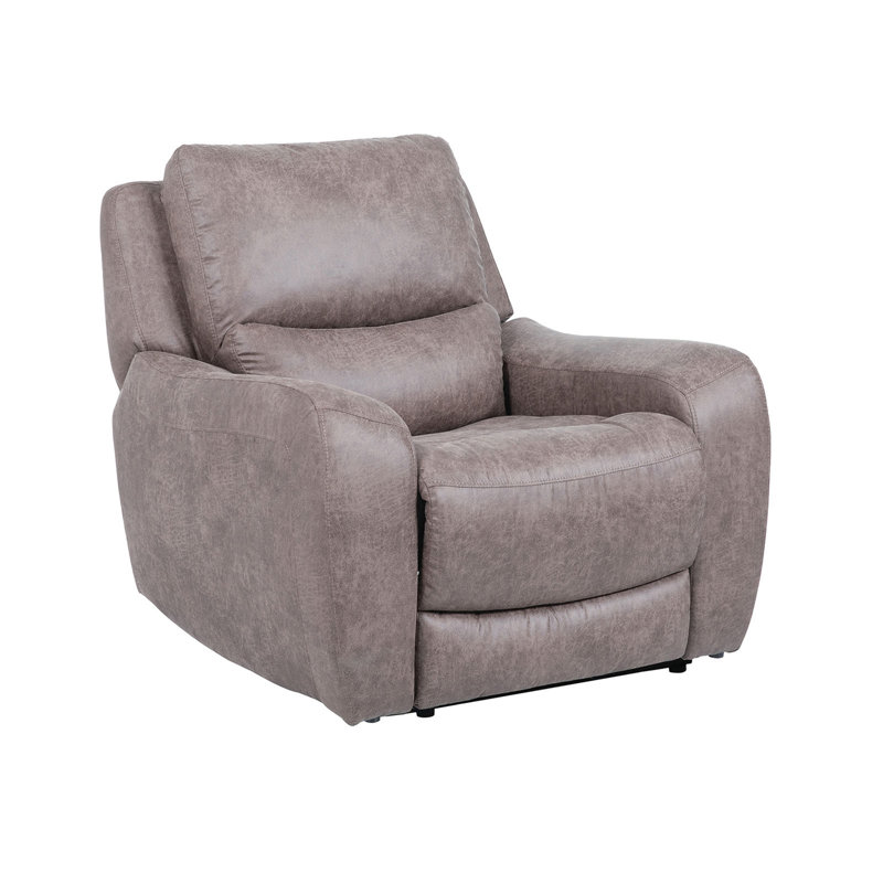 Contemporary Style Power Recliner High Density Foam Soft Track Arms Hardwood Frame Oversized Seat