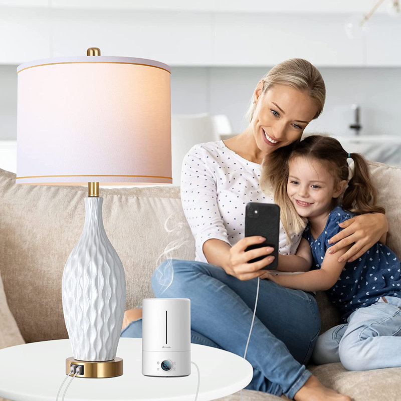 Lampe de table en céramique Neira USB