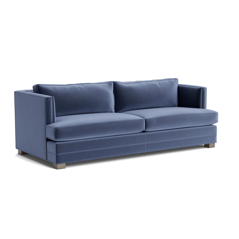 Keaton No Nail 84 Sofa, Performance Velvet - Indigo, Driftwood