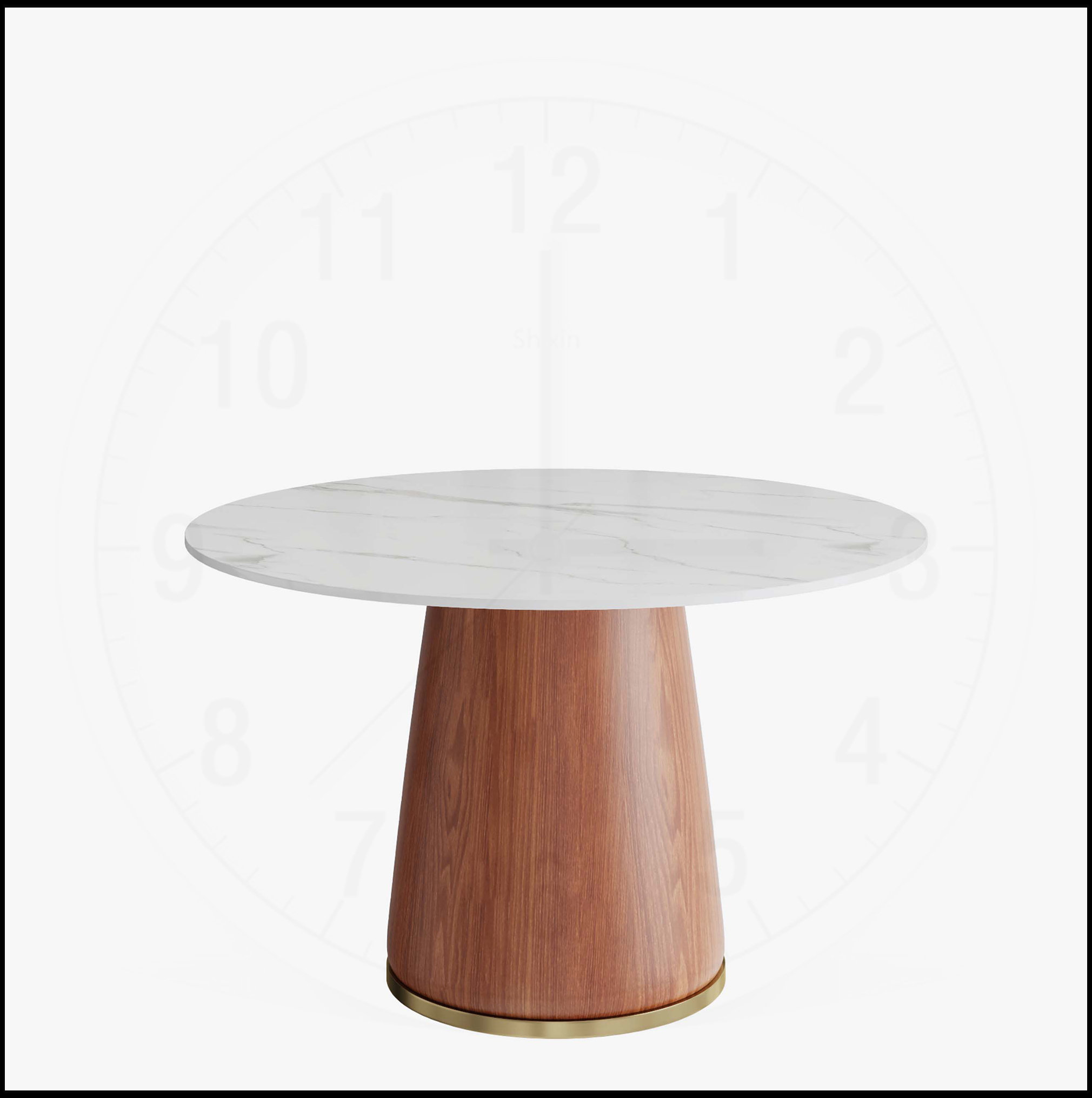 Hokku Designs Solid Wood Base Sintered Stone Top Large Round Dining ...