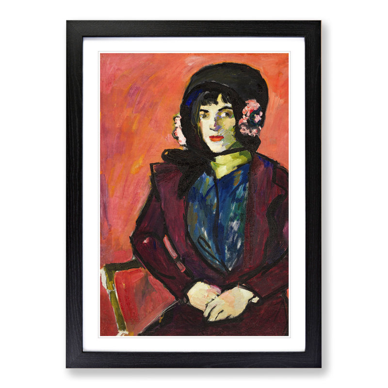 Portrait of a Woman by Henry Lyman Sayen - Picture Frame Painting, 65cm H x 48cm W x 2cm D, Black Framed