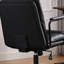 Chaise de bureau avec dossier inclinable de 40 po, dossier moyen et rembourré, roulettes, similicuir ergonomique, pivotant sur 360 °, hauteur réglable, coussin à double éponge, noir, pour coiffeuse de maquillage-132960779