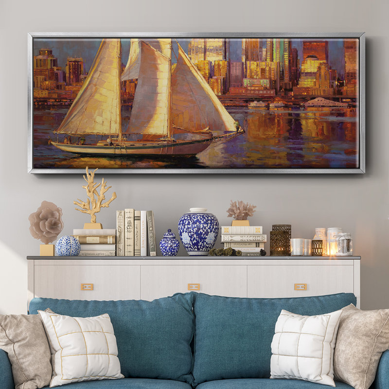 Emerald City- Framed Canvas, 20" H x 50" W