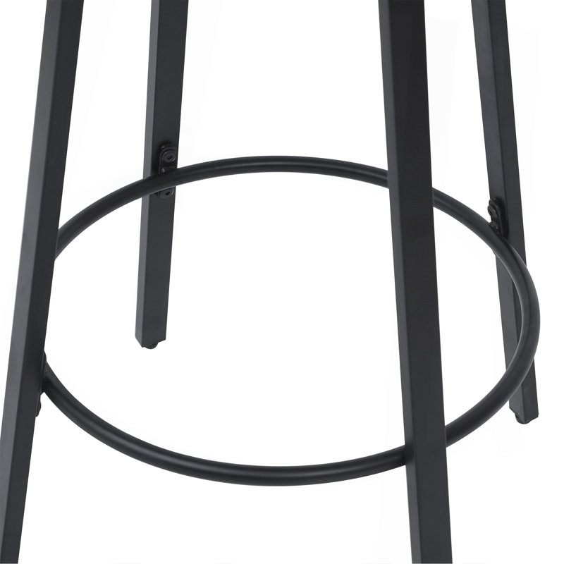 Tabourets de bar à hauteur de comptoir, chaises de cuisine tissées à la main sans dossier avec repose-pieds rond, ensemble de 2 tabourets de pub en PVC pour l'intérieur et l'extérieur
