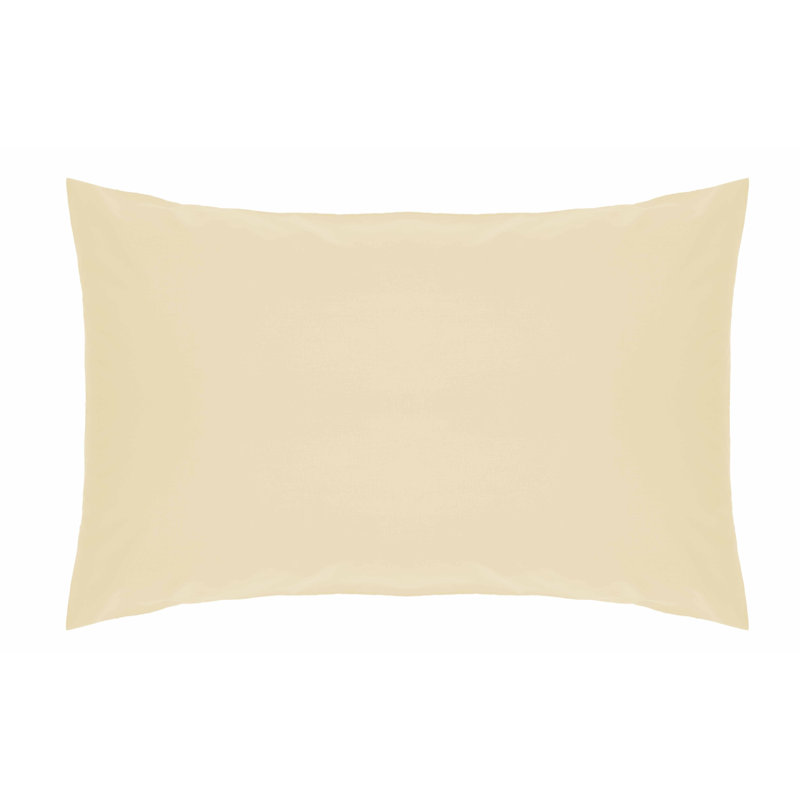 200 TC 50/50 Percale Polycotton Cotton Blend Pillowcase, Cream