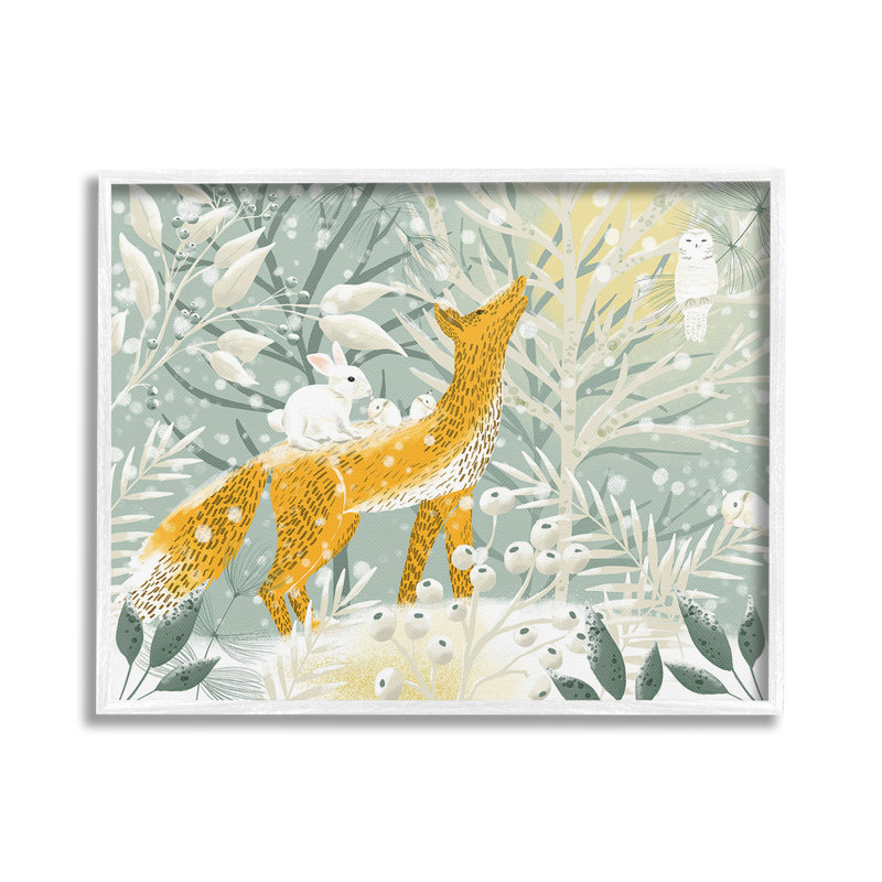 «Winter Forest Animals Single Photo Frame» par Ginger Deverell sur toile, Giclée encadrée blanc bord de mer