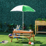 Elazer Kids Solid Wood Outdoor Table Or Chair and Chair Set
