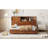 Full Size Wooden Daybed With 3 Storage Drawers, Upper Soft Board, Shelf, And A Set Of Sockets And USB Ports, Walnut-2142410433
