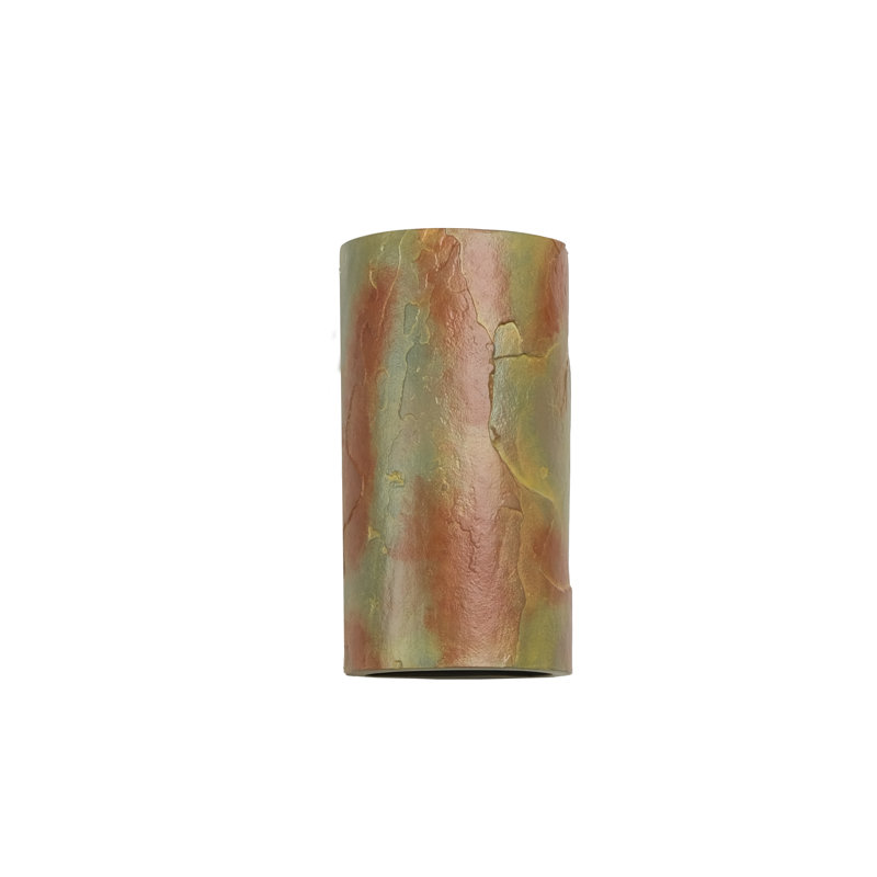 Donnice Flush Mount Ceramic Outdoor Wall Lights, LED Bulb Included, Yellow Slate, 13" H x 7" W x 4.5" D
