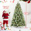 Arbre de décoration de Noël vert à aiguilles dures avec support, non pré-éclairé et pré-éclairé, 6 tailles disponibles-551535242-551535243