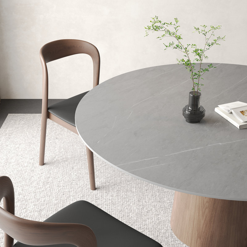 Ensemble de table de salle à manger Ikerne, H 29,50 po x L 47,20 po x l 47,20 po, 5 Pieces: Table, 4 Chairs, Gray