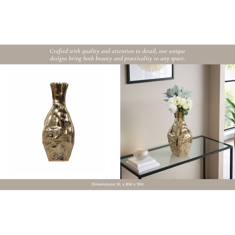Bastia Handmade Metal Table Vase, 19" H x 9" W x 8" D