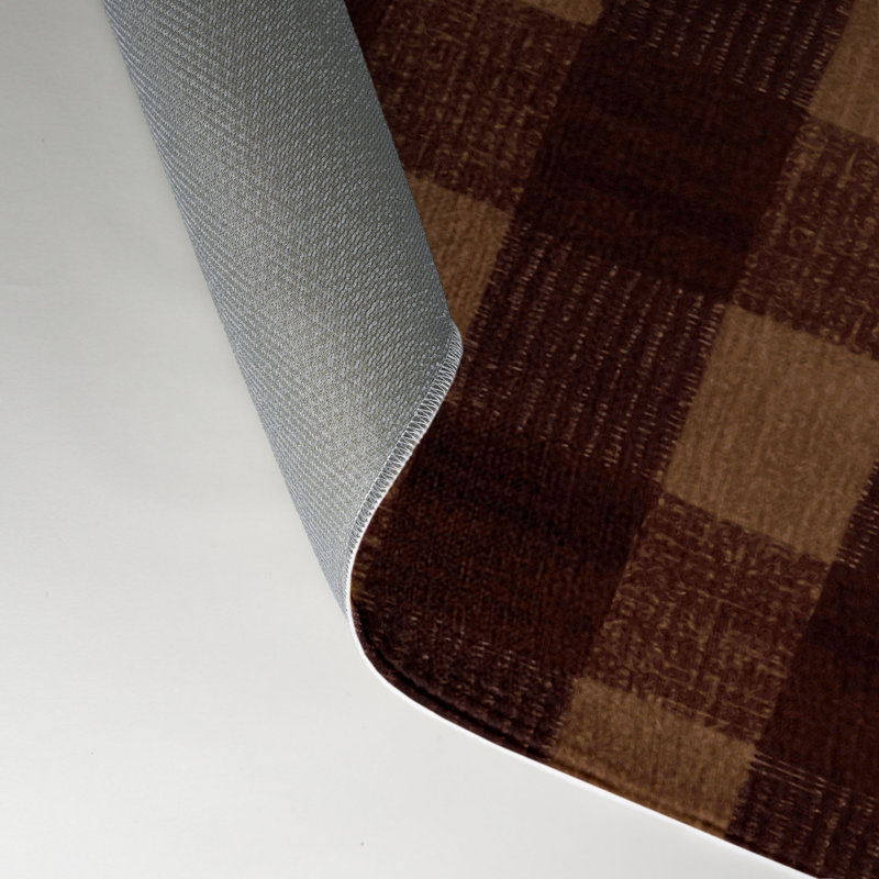 Tapis d'intérieur et d'extérieur à carreaux brun, Rectangle 9 pi x 12 pi