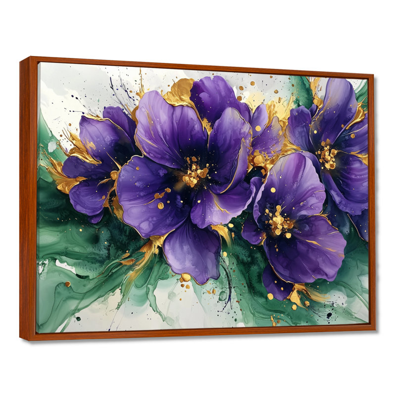 Derbyshire - Violets, art mural, H 12 po x l 20 po, Impression encadrée flottante, Brun