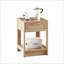 Rotin naturel & amp; Table basse en panneau de fibres à densité moyenne pour le salon / la chambre à coucher, capacité de 120 lb avec rangement de tiroir-1906750869