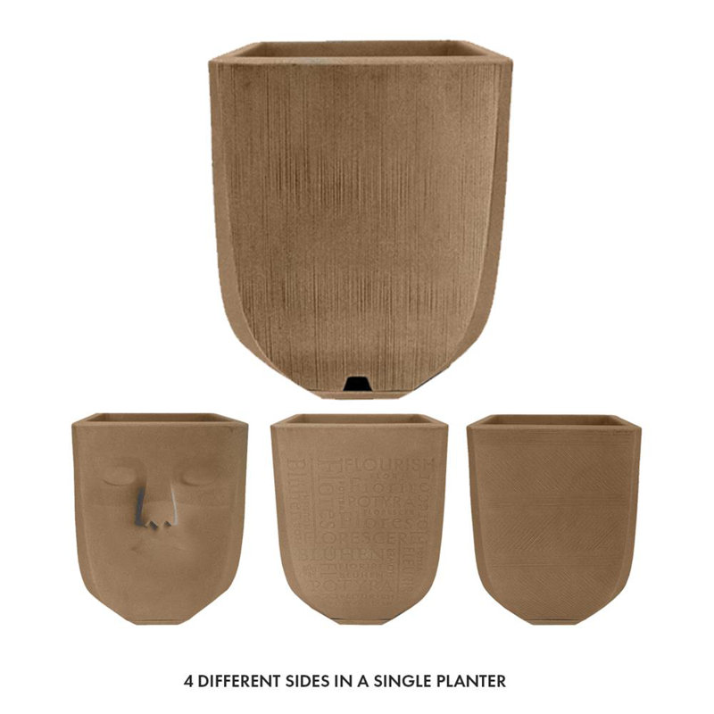 Cache-pot en résine, Beige