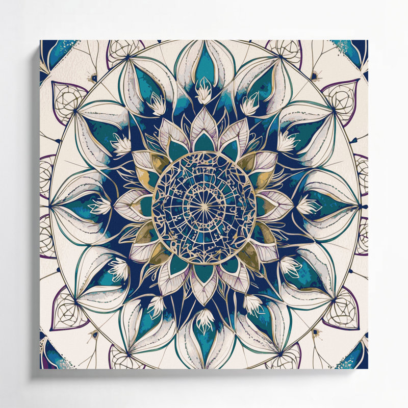 «Thanksgiving Contemporary gratitude mandalas», art mural sur toile beige, H 8 po x l 8 po