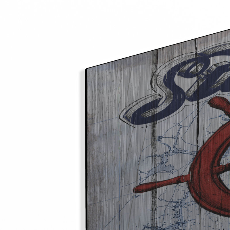 Breakwater Bay «Shipwheel» par Art Licensing Studio, art mural en métal, H 36 po x l 36 po