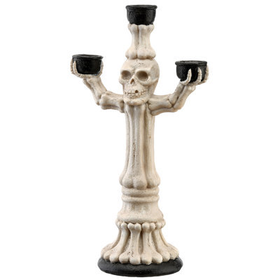 12" Halloween Skeleton Candelabra