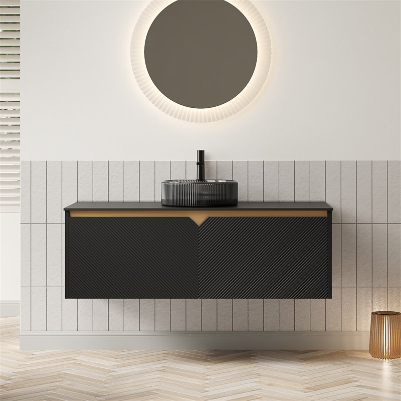 Ensemble de meuble-lavabo avec lavabo 48 po RUBEN, Noir, 48", Noir